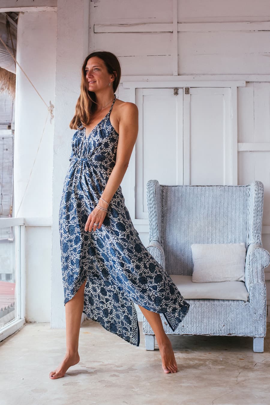 GURU-SHOP Mini Abito Tubino In Viscosa Nero, Stile Boho, Fatto A Mano In Thailandia, Taglia 38