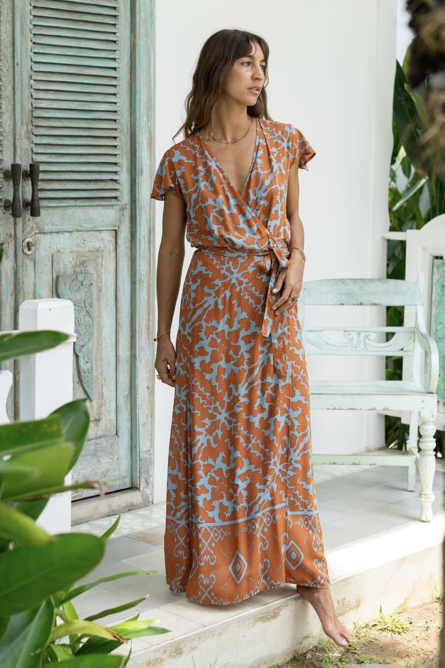 WRAP DRESS - Coral - CUOIO