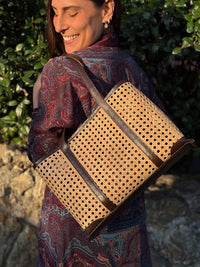 Borsa in paglia di Vienna Testa di Moro