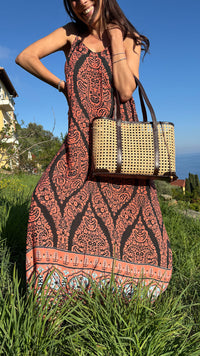 Borsa in paglia di Vienna Testa di Moro