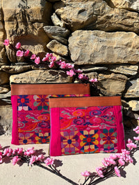 POCHETTE HUIPIL - FLOWERS - PINK