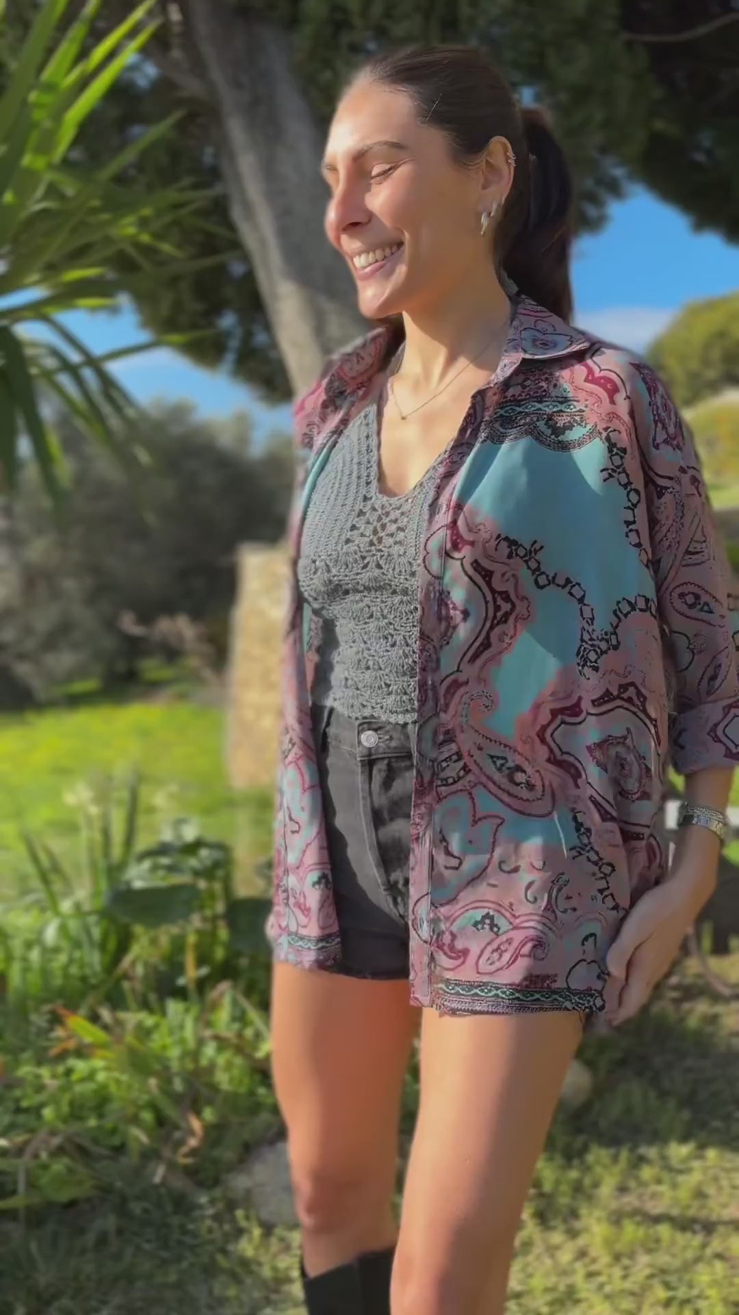 CAMICIA UNISEX - Paisley - Cameo BLUE