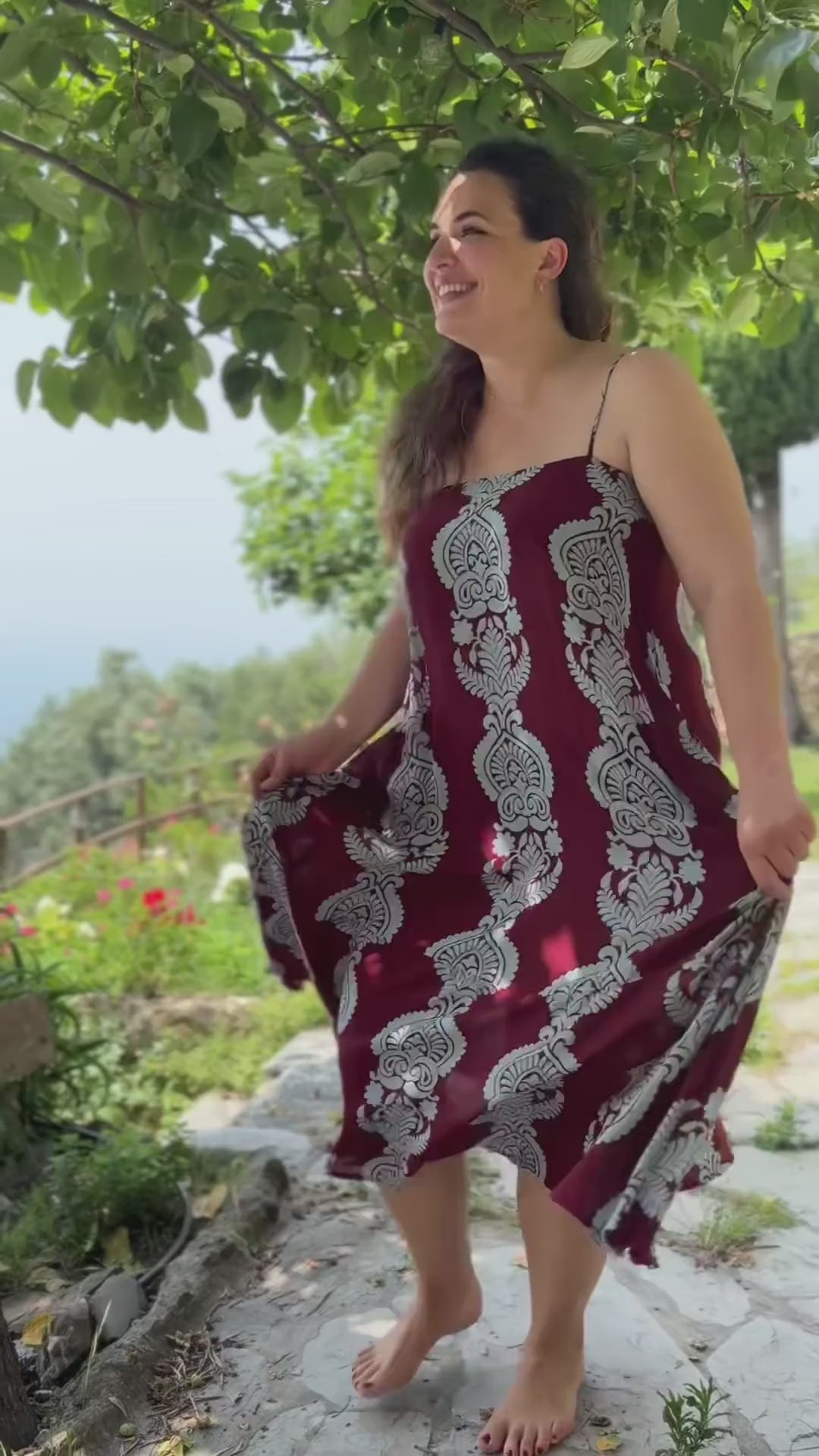 Maxi Dress - BAROCCO - Bordeaux WINE e AQUIFER