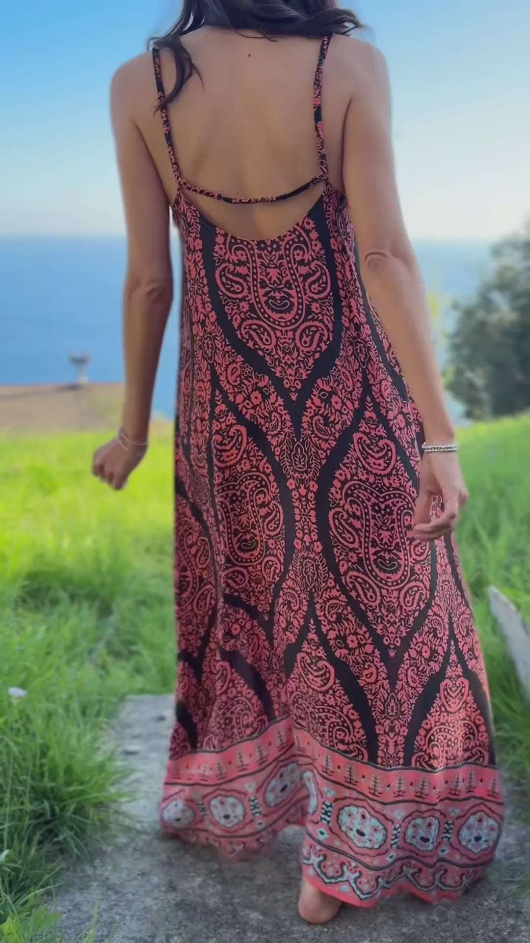 SLIP DRESS Svasato con Spalline Elasticizzate - FAIRY - TAUPE corallo turchese
