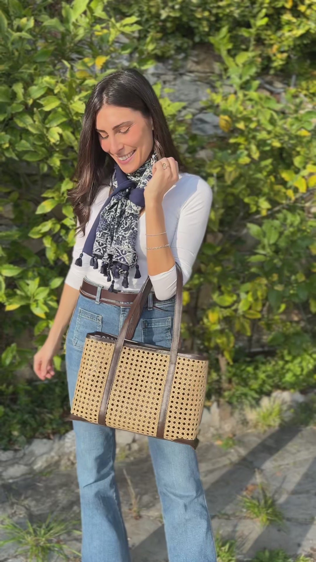 Borsa in paglia di Vienna Testa di Moro