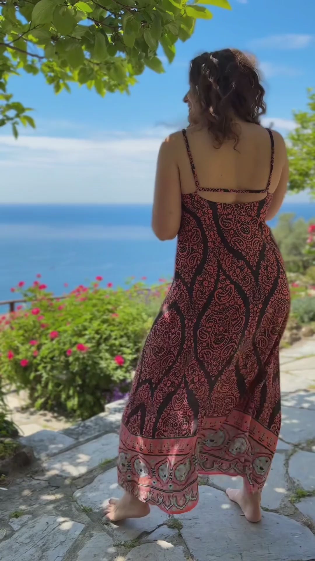 SLIP DRESS Svasato con Spalline Elasticizzate - FAIRY - TAUPE corallo turchese